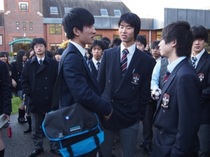 高校３年生とのお別れの時、ランチョン＆帰宅風景の写真。